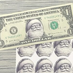 10 Pcs Santa Claus Dollar Bill Stickers2