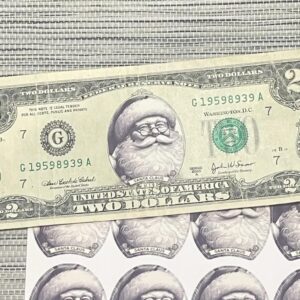 10 Pcs Santa Claus Dollar Bill Stickers3