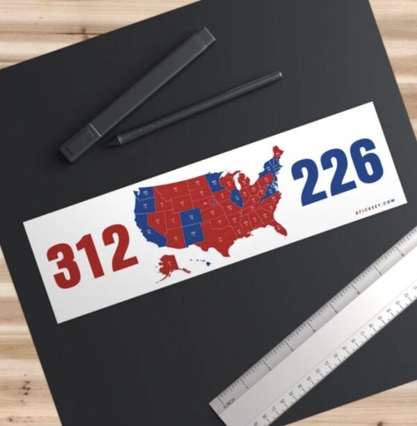 312 226 United States Presidential Election Bumper Sticker