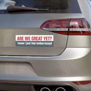 Are We Great Yet? Cause I Just Feel Embarrassed Magnet Sticker