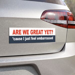 Are we great yet 'cause I just feel embarrassed Bumper Sticker us