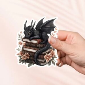 Black Baby Dragon Book Sticker