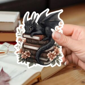 Black Baby Dragon Book Sticker1