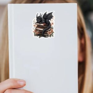 Black Baby Dragon Book Sticker2