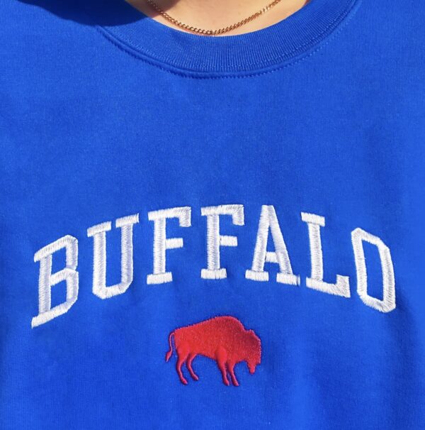 Buffalo embroidered sweatshirt, vintage buffalo ny football crewneck