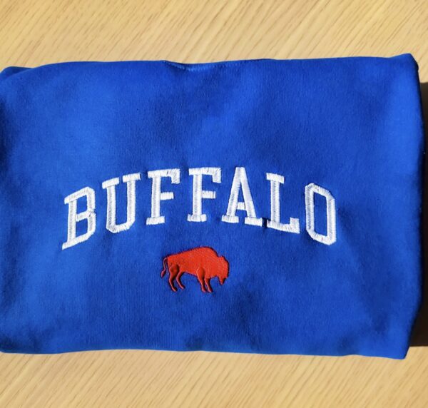 Buffalo embroidered sweatshirt, vintage buffalo ny football crewneck