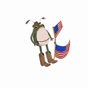 Cowboy Frog Bumper Sticker