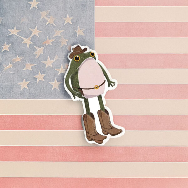 Cowboy Frog Bumper Sticker