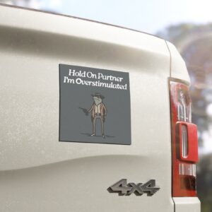 Cowboy Frog Hold On Partner Im Overstimulated Car Magnets