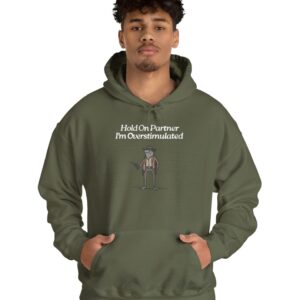 Cowboy Frog Hold On Partner Im Overstimulated Hoodie