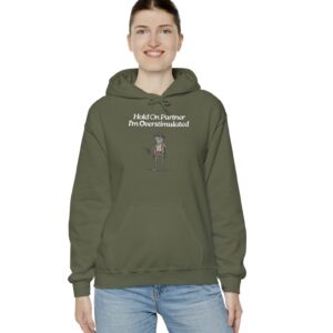 Cowboy Frog Hold On Partner Im Overstimulated Hoodie