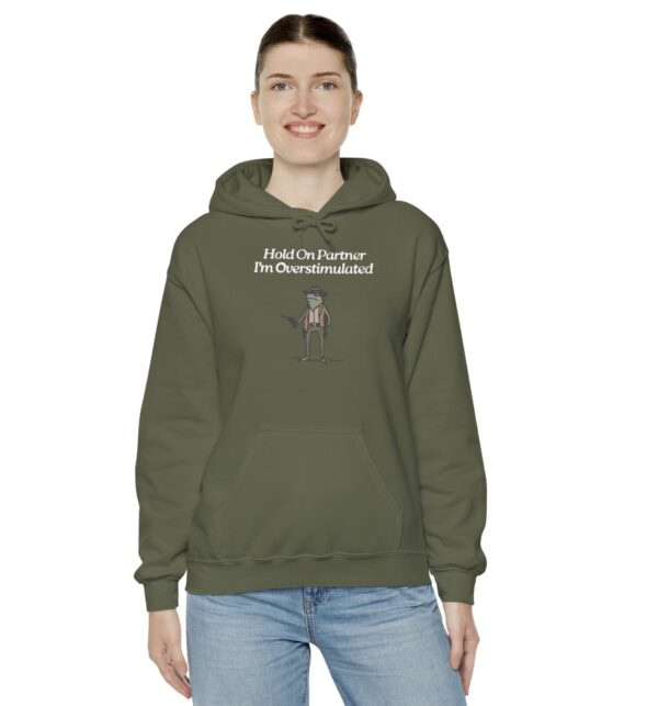 Cowboy Frog Hold On Partner Im Overstimulated Hoodie