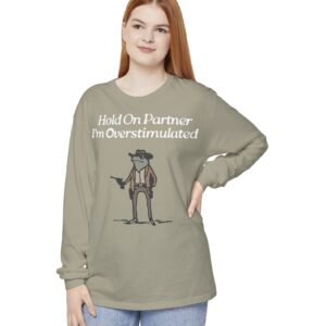 Cowboy Frog Hold On Partner Im Overstimulated Long Sleeve T-Shirt