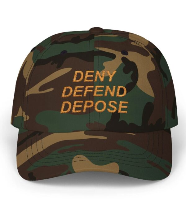 Deny Defend Depose: The Ultimate Camo Baseball Hat for Stealth and Style