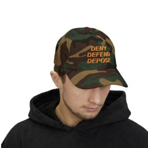 Deny Defend Depose Camo Baseball Hat