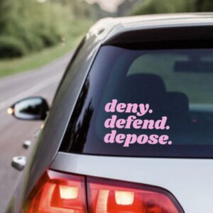 Deny Defend Depose Vinyl Decal, Car Magnet, Sticker