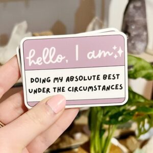 Doing My Best Sticker Water Bottle Sticker Hello I Am Sticker Funny Name Tag Sticker1