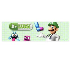 Dr Luigi Super Mario Bumper Sticker