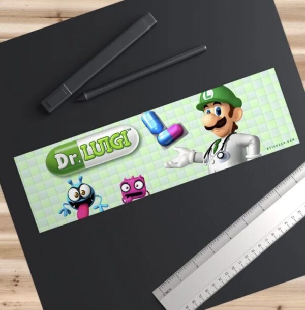 Dr Luigi Super Mario Bumper Sticker