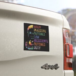 Elizabeth When Injustice Becomes Law Resistance Becomes Duty Sticker, Car Magnet