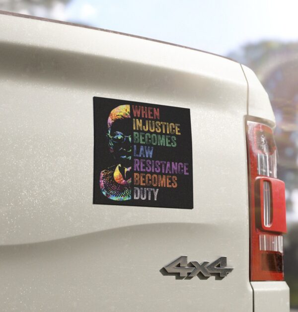 Elizabeth When Injustice Becomes Law Resistance Becomes Duty Sticker, Car Magnet