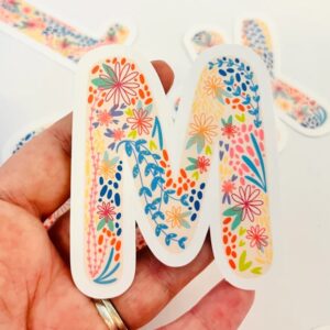 Floral Initial M Sticker