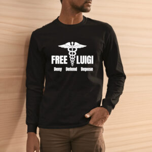 Free Luigi Deny Defend Depose T-Shirt3