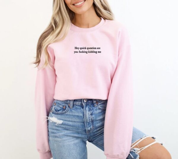 Hey Quick Question Are You Kidding Me Shirt, Embroidered