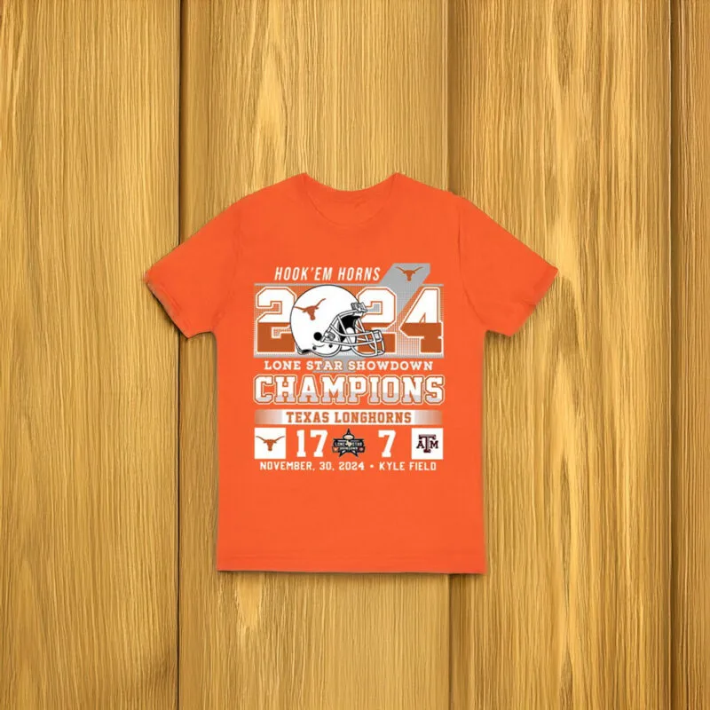 Texas Longhorns Triumph in 2024 Lone Star Showdown, Defeating Texas A&M 17-7 8 Hook ‘Em Horns 2024 Lone Star Showdown Champions Texas 17-7 Texas A&M Shirt