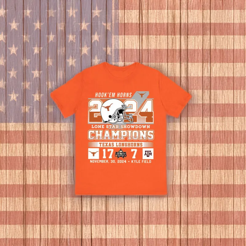 Texas Longhorns Triumph in 2024 Lone Star Showdown, Defeating Texas A&M 17-7 9 Hook ‘Em Horns 2024 Lone Star Showdown Champions Texas 17-7 Texas A&M Shirt