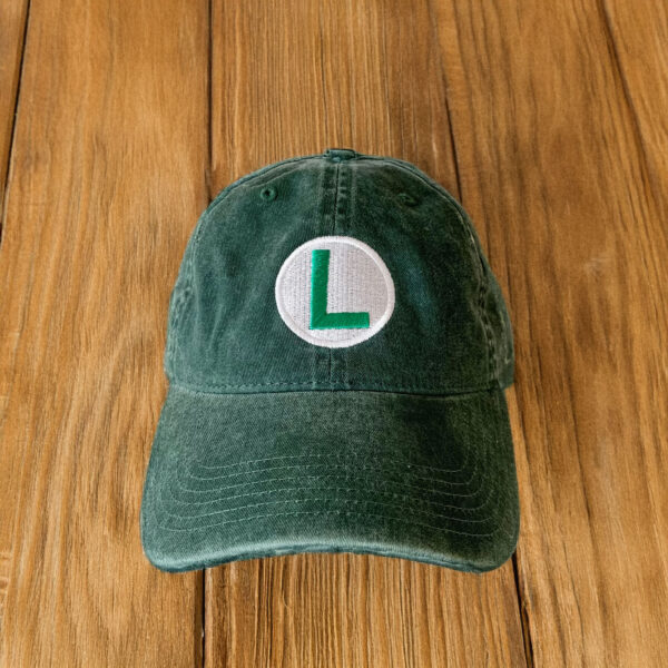 Luigi L Embroidered Cap Mario Cap