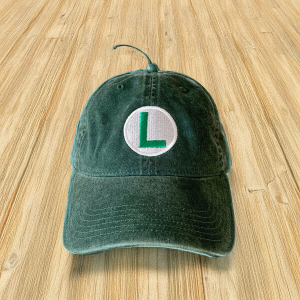 Luigi L Embroidered Cap Mario Cap