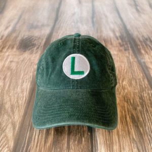 Luigi L Embroidered Cap Mario Cap