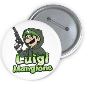 Luigi Mangione Mario Pin Buttons