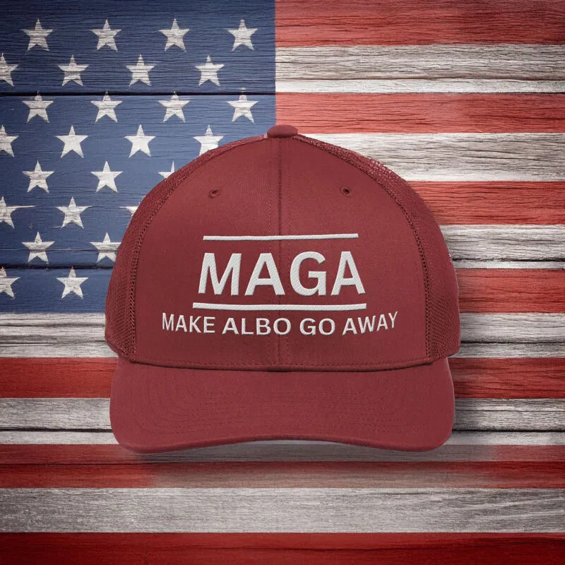 MAGA Make Albo Go Away: The Ultimate Trucker Hat for Patriots 6 MAGA Make Albo Go Away Trucker Hat