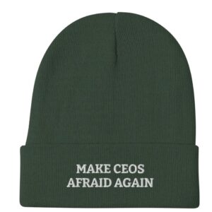 Make CEOs Afraid Again Embroidered Beanie