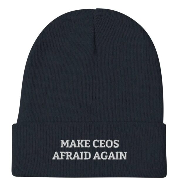 Make CEOs Afraid Again Embroidered Beanie