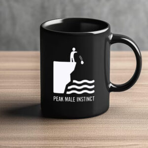 Peak Male Instinct Funny Cliff Rock Throwing Mug1