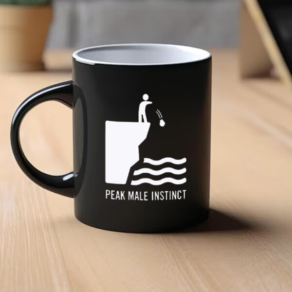 Peak Male Instinct Funny Cliff Rock Throwing Mug2