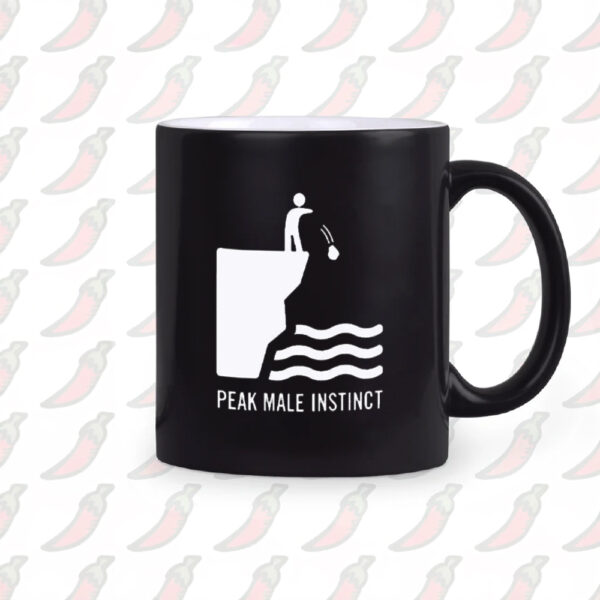 Peak Male Instinct Funny Cliff Rock Throwing Mug3