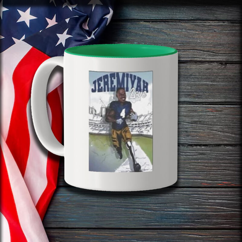 Premium Riley Leonard Wearing Jeremiyah Love Cartoon Mug1