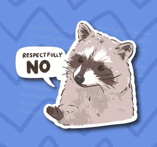 Raccoon Respectfully No Sticker