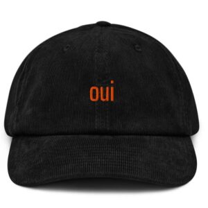 Shrinking Oui Embroidered Corduroy Hat1