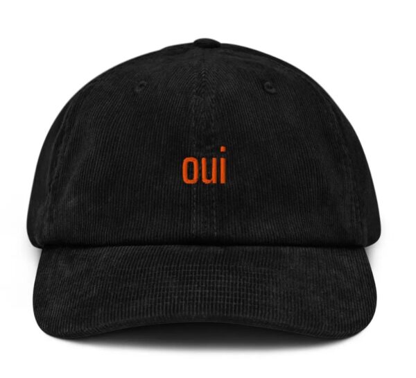 Shrinking Oui Embroidered Corduroy Hat1