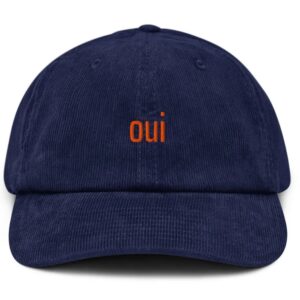 Shrinking Oui Embroidered Corduroy Hat2