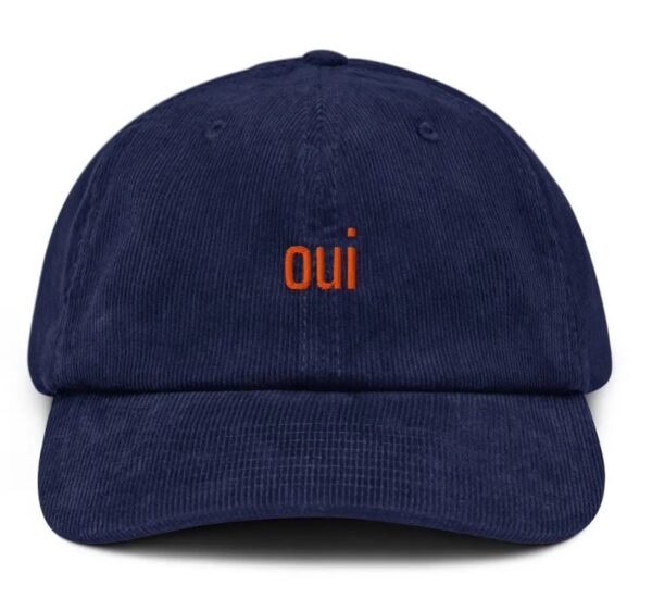 Shrinking Oui Embroidered Corduroy Hat2