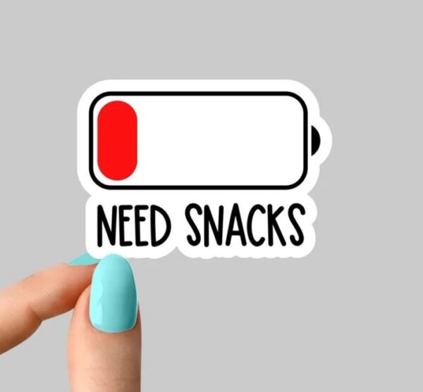 need snacks battery sticker