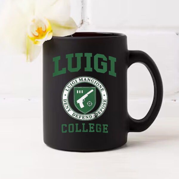 Luigi Mangione Deny Defend Depose College Mug