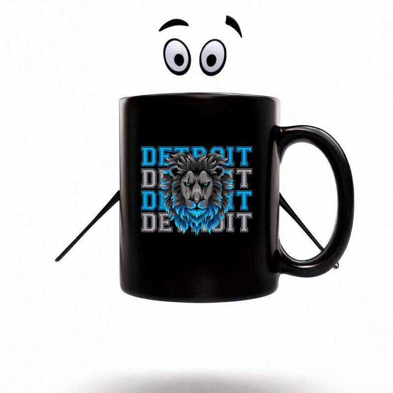 All Grit - Detroit Cool Retro Lion Lovers Detroit Mug Coffee