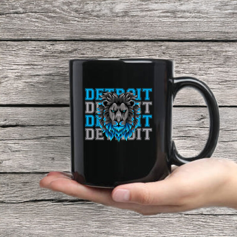 All Grit - Detroit Cool Retro Lion Lovers Detroit Mug Coffee